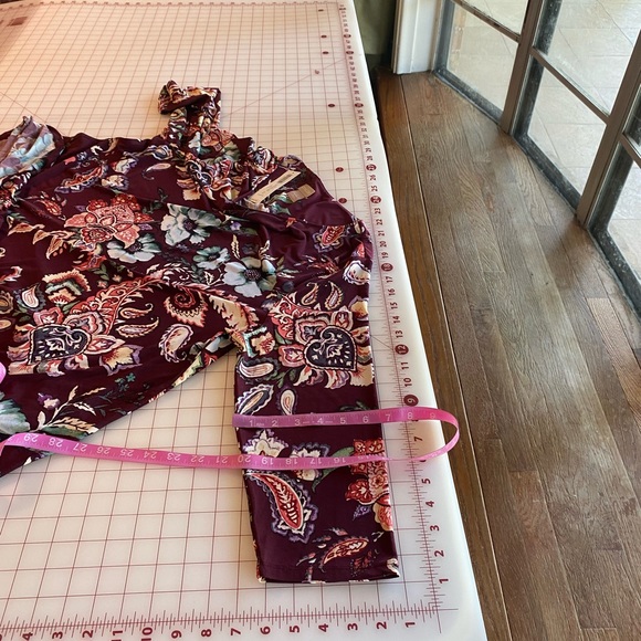 Chico’s size 2 large NWT burgundy maroon purple multi colored floral boho - Picture 9 of 16